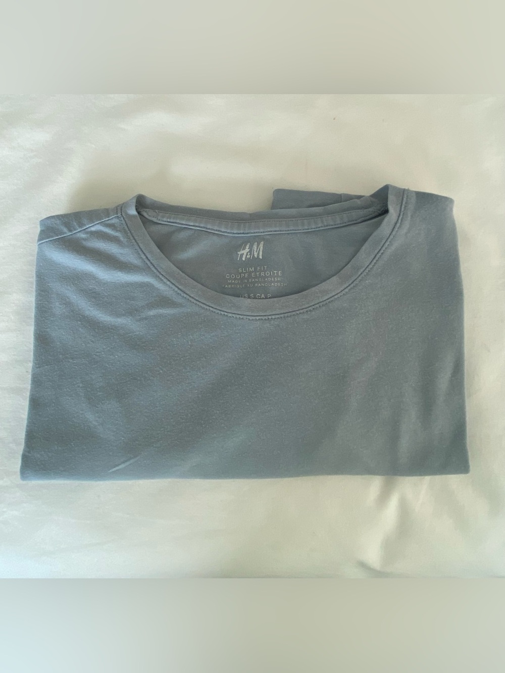 H&M Men’s Slim Crew Neck T-Shirt - Dusty Blue